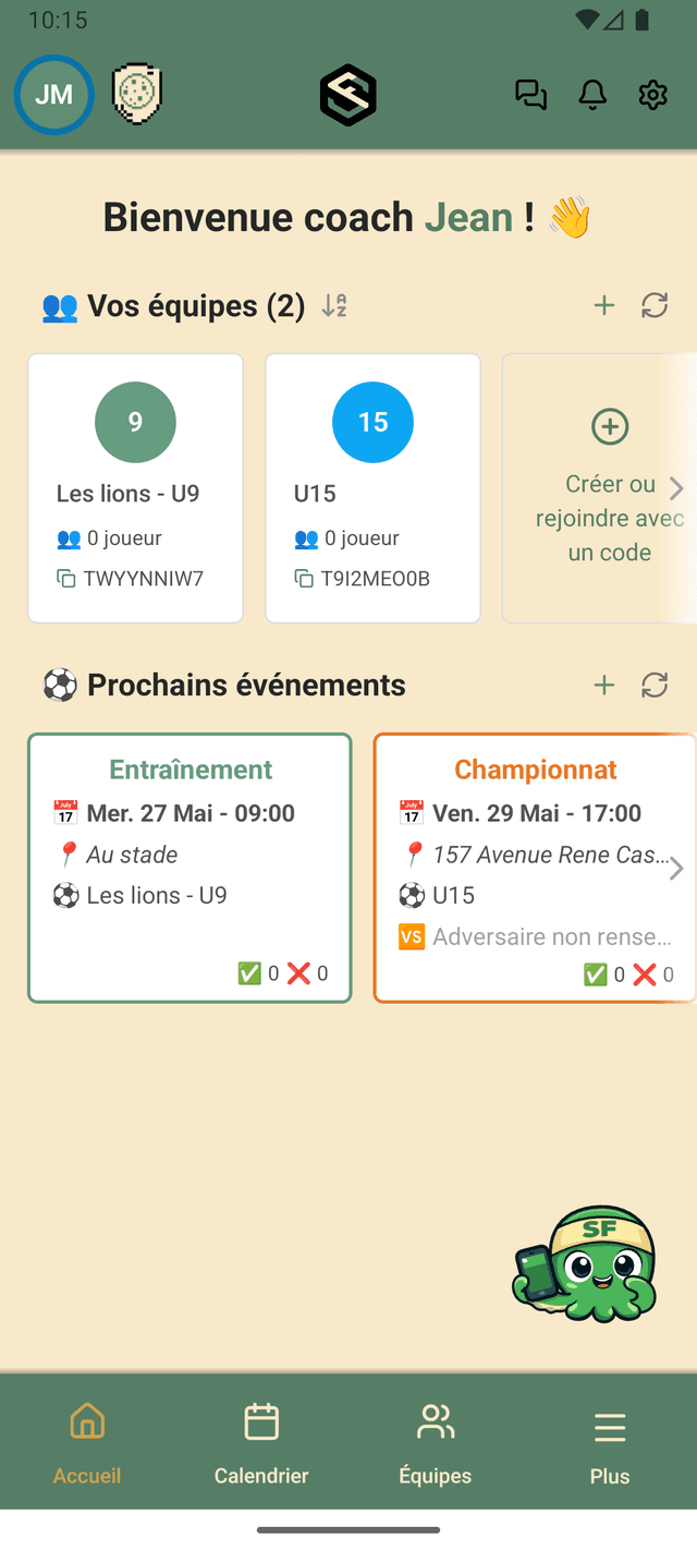 Aperçu de l'application SimplyFoot
